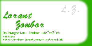 lorant zombor business card